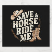 馬を救え 私に乗れ 面白いカウボーイ西部劇 ビールラベル (シングルラベル)