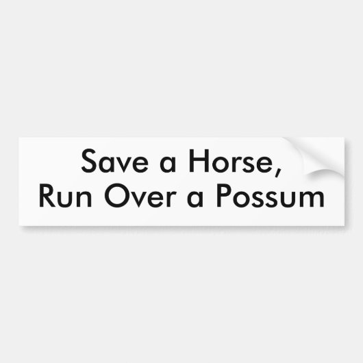 馬を救って下さい、ふくろねずみを走って下さい バンパーステッカー (正面)