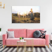 馬を水につける女性（Heywood Hardy著） キャンバスプリント (インサイチュ (リビング))