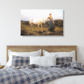 馬を水につける女性（Heywood Hardy著） キャンバスプリント (インサイチュ (寝室))