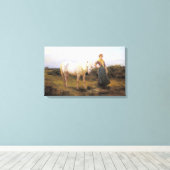 馬を水につける女性（Heywood Hardy著） キャンバスプリント (インサイチュ (ウッドフロア))