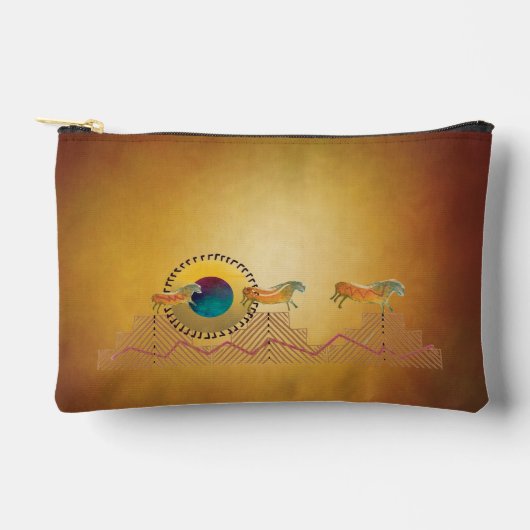 馬を洞窟にあなたの霊を応援 アクセサリーポーチ (正面)