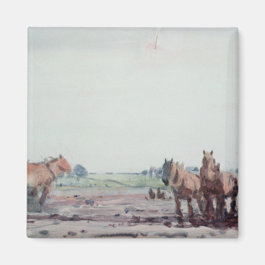 馬を耕す マグネット (正面)