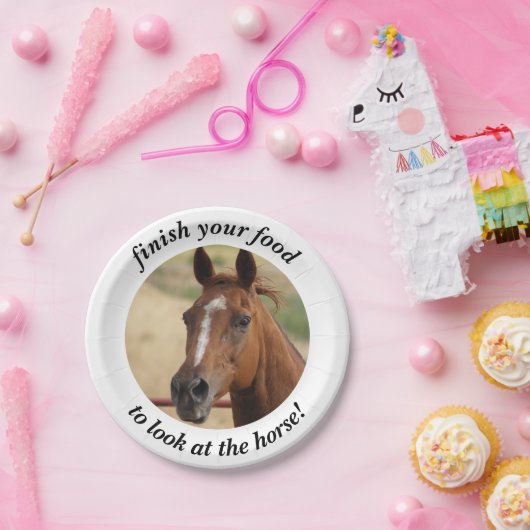 馬を見るためにあなたの食糧を終えて下さい ペーパープレート (パーティー)