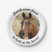 馬を見るためにあなたの食糧を終えて下さい ペーパープレート (正面)