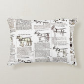 馬アンティーク広告新聞美術 アクセントクッション (正面)