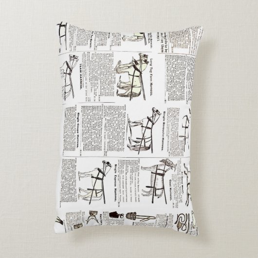 馬アンティーク広告新聞美術 アクセントクッション (裏面(縦))