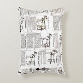 馬アンティーク広告新聞美術 アクセントクッション (正面(垂直))