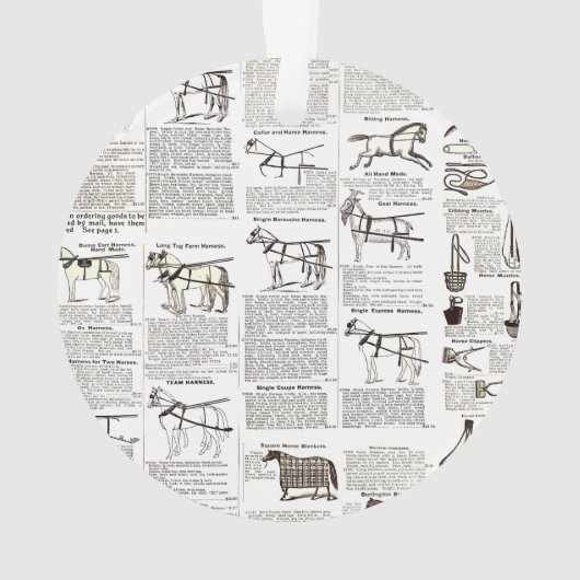 馬アンティーク広告新聞美術 オーナメント (裏面)