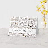 馬アンティーク広告新聞美術 カード (黄色い花)