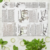 馬アンティーク広告新聞美術 キッチンタオル (折り畳み)