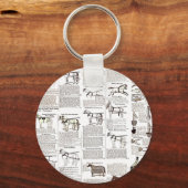 馬アンティーク広告新聞美術 キーホルダー (正面)