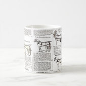 馬アンティーク広告新聞美術 コーヒーマグカップ (中央)