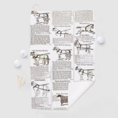 馬アンティーク広告新聞美術 ゴルフタオル (インサイチュ)