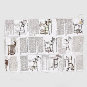 馬アンティーク広告新聞美術 ゴルフタオル (横)