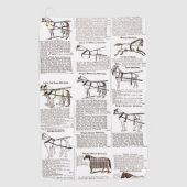 馬アンティーク広告新聞美術 ゴルフタオル (正面)