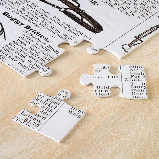 馬アンティーク広告新聞美術 ジグソーパズル (側面)