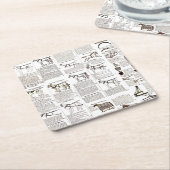 馬アンティーク広告新聞美術 スクエアペーパーコースター (アングル)