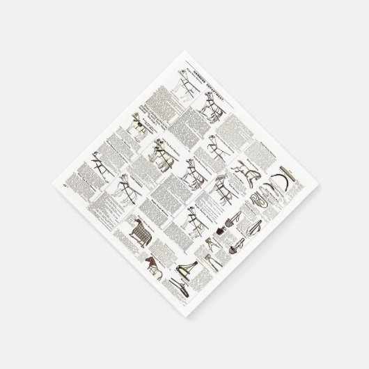 馬アンティーク広告新聞美術 スタンダードカクテルナプキン (角)