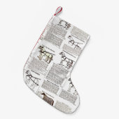馬アンティーク広告新聞美術 スモールクリスマスストッキング (正面 (吊り時))