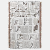 馬アンティーク広告新聞美術 スローブランケット (正面縦)