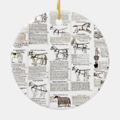 馬アンティーク広告新聞美術 セラミックオーナメント (裏面)