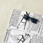 馬アンティーク広告新聞美術 ビーチタオル (インサイチュ)