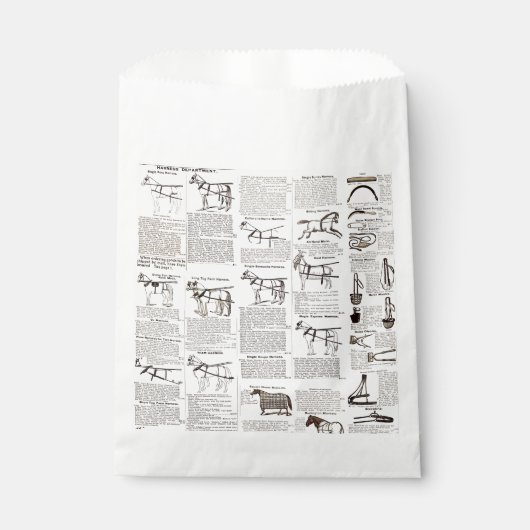 馬アンティーク広告新聞美術 フェイバーバッグ (正面)