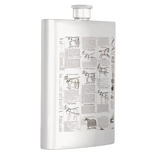 馬アンティーク広告新聞美術 フラスク (右)