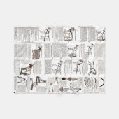 馬アンティーク広告新聞美術 フリースブランケット (正面(横))