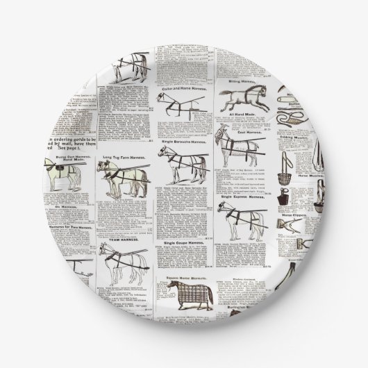 馬アンティーク広告新聞美術 ペーパープレート (正面)