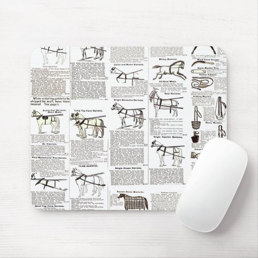馬アンティーク広告新聞美術 マウスパッド (マウス)