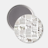 馬アンティーク広告新聞美術 マグネット (正面/裏面)