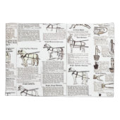 馬アンティーク広告新聞美術 枕カバー (裏面)