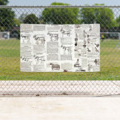 馬アンティーク広告新聞美術 横断幕 (インサイチュ)