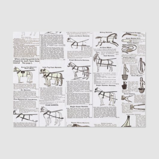 馬アンティーク広告新聞美術 薄葉紙 (正面)