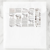 馬アンティーク広告新聞美術 長方形シール (バッグ)