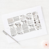 馬アンティーク広告新聞美術 長方形シール (封筒)