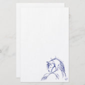 馬アート頭スケッチ 便箋 (正面/裏面)