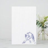 馬アート頭スケッチ 便箋 (スタンド正面)