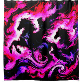 馬アート シャワーカーテン
