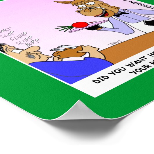 馬ウェイターおもしろい漫画ポスター ポスター (角)