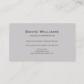 馬ウマ科のカイロプラクター理学療法士 名刺 (裏面)