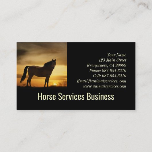 馬ウマ科のサー食べ物を与えバ人 名刺 (正面)