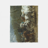 馬ウマ科の祭 フリースブランケット (正面)