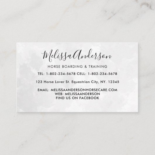 馬ウマ科の馬パーソナライズされた馬水色 名刺 (裏面)
