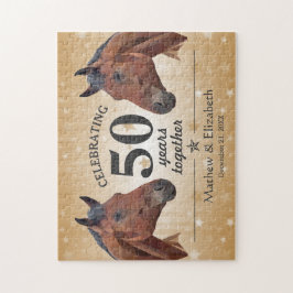 馬エレガントのカスタム金ゴールド50周年 ジグソーパズル