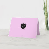 馬エレガントのストライプ茶色/金ゴールド+スマイルピンク カード (裏面)