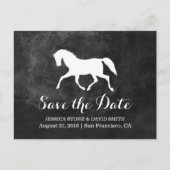 馬エレガントの結婚式の日付を保存 案内ポストカード (正面)