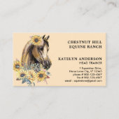 馬エレガントひまわりフローラパーソナライズされたウマ科の 名刺 (正面)